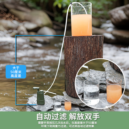 应急净水器 野外生存装备 单兵户外净水器 露营探险水具用品 L610 - 图1