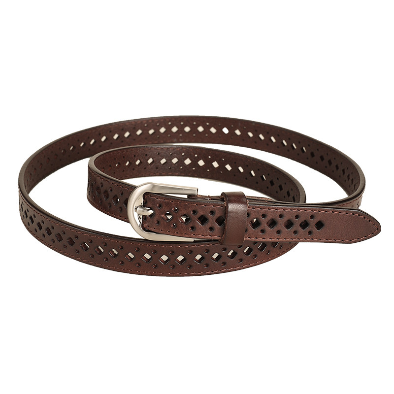 打孔头层纯牛皮镂空女士细真皮裤带 龙之初腰带/皮带/腰链