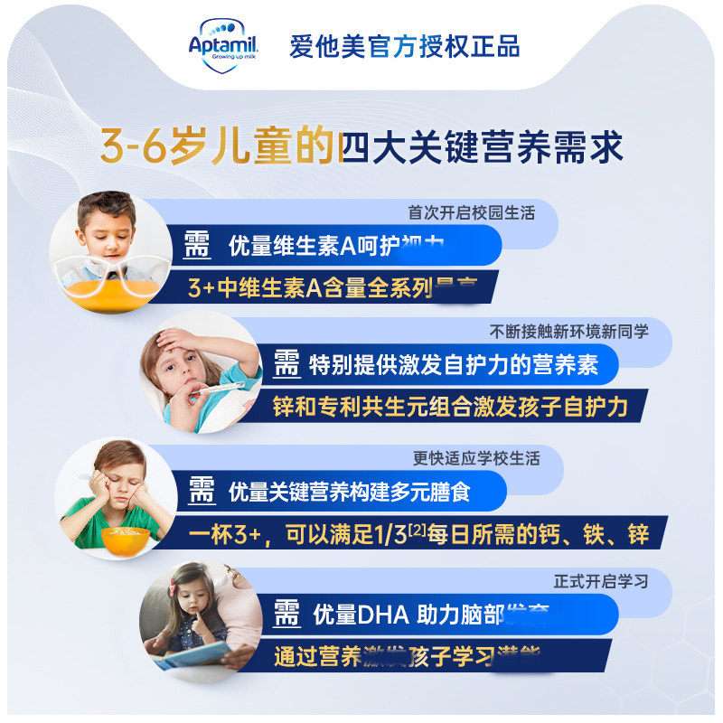 澳洲爱他美成长宝宝学生进口牛奶粉 格兰国际海外儿童奶粉