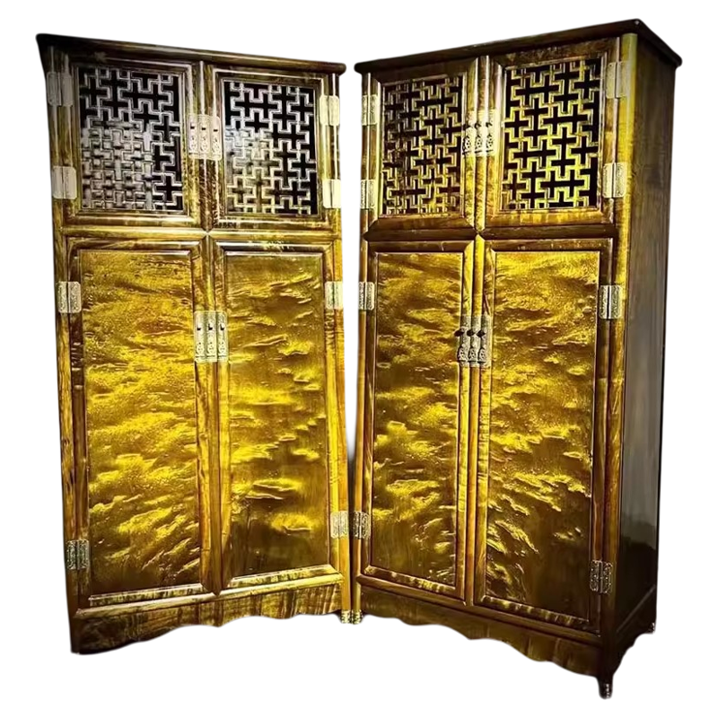 金丝楠木衣柜小叶桢楠实木储物柜仿古衣橱轻奢顶箱柜四门红木家具,淘宝优惠券,粉丝福利购,淘宝优惠卷