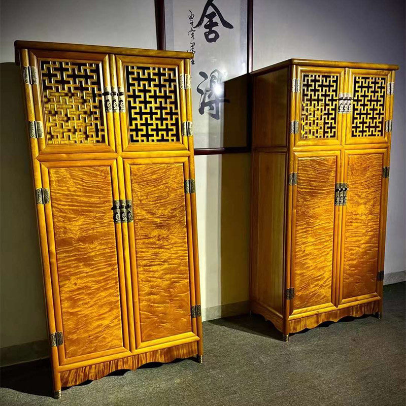 金丝楠木衣柜小叶桢楠实木储物柜仿古衣橱轻奢顶箱柜四门红木家具,淘宝优惠券,粉丝福利购,淘宝优惠卷