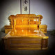 Solid wood double bed golden nanmu frame bed wedding bed