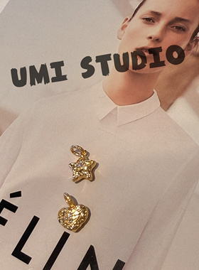 UMI家·轻珠宝/S925银镀k金心动的信号爱心星星镶钻吊坠时尚精致