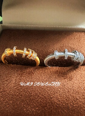 UMI【行大运】S925银镀k金意大利拉丝时来运转小众高级感轻奢女戒