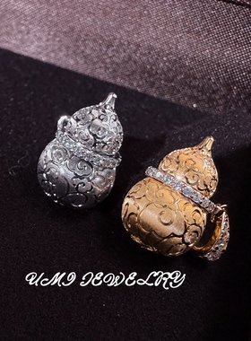 UMI【祥云】S925银镀k金·祥云图腾磨砂国风葫芦轻奢高级纯银吊坠