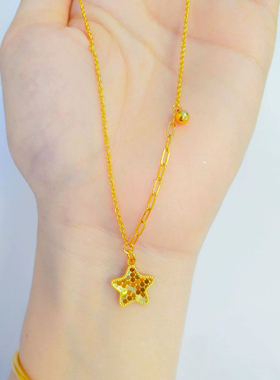 2025新款爆闪沙金锁骨链项链吊坠