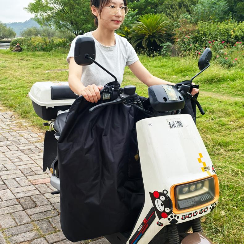 电动车挡风裙冬季加绒加厚摩托车挡风被半身裙护腿挡腿裙后座围裙 - 图1