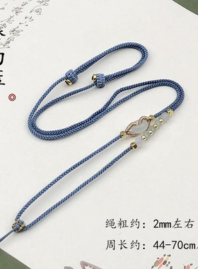 手工编织东陵玉算盘珠挂绳