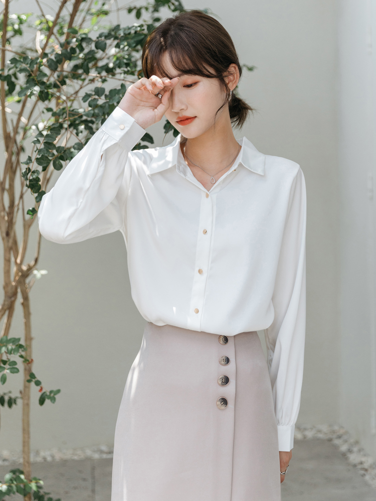 爱雅蜜旗舰店秋季新款设计感小众白衬衫女职业装长袖气质高端正装雪纺上衣0