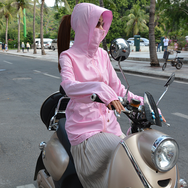 迈奥里轻薄防晒衣女中长款2024新款夏季防紫外线透气连帽防晒服衫 - 图2