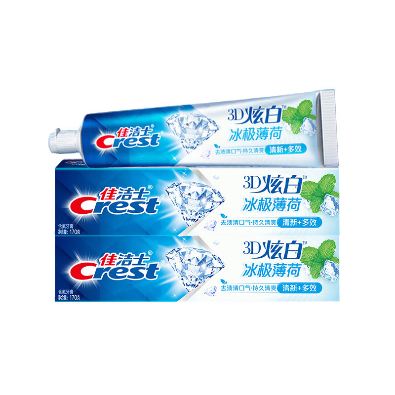 佳洁士牙膏3D冰极薄荷清新口气清洁亮白牙齿去牙渍牙黄男女家庭装 - 图3