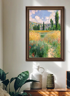 大芬村油画手绘莫奈装饰画美式入户玄关挂画风景客厅餐厅梵高名画