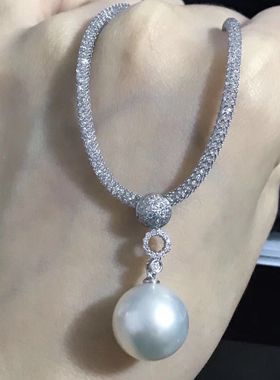 925纯银18k水晶项链女翡翠蜜蜡