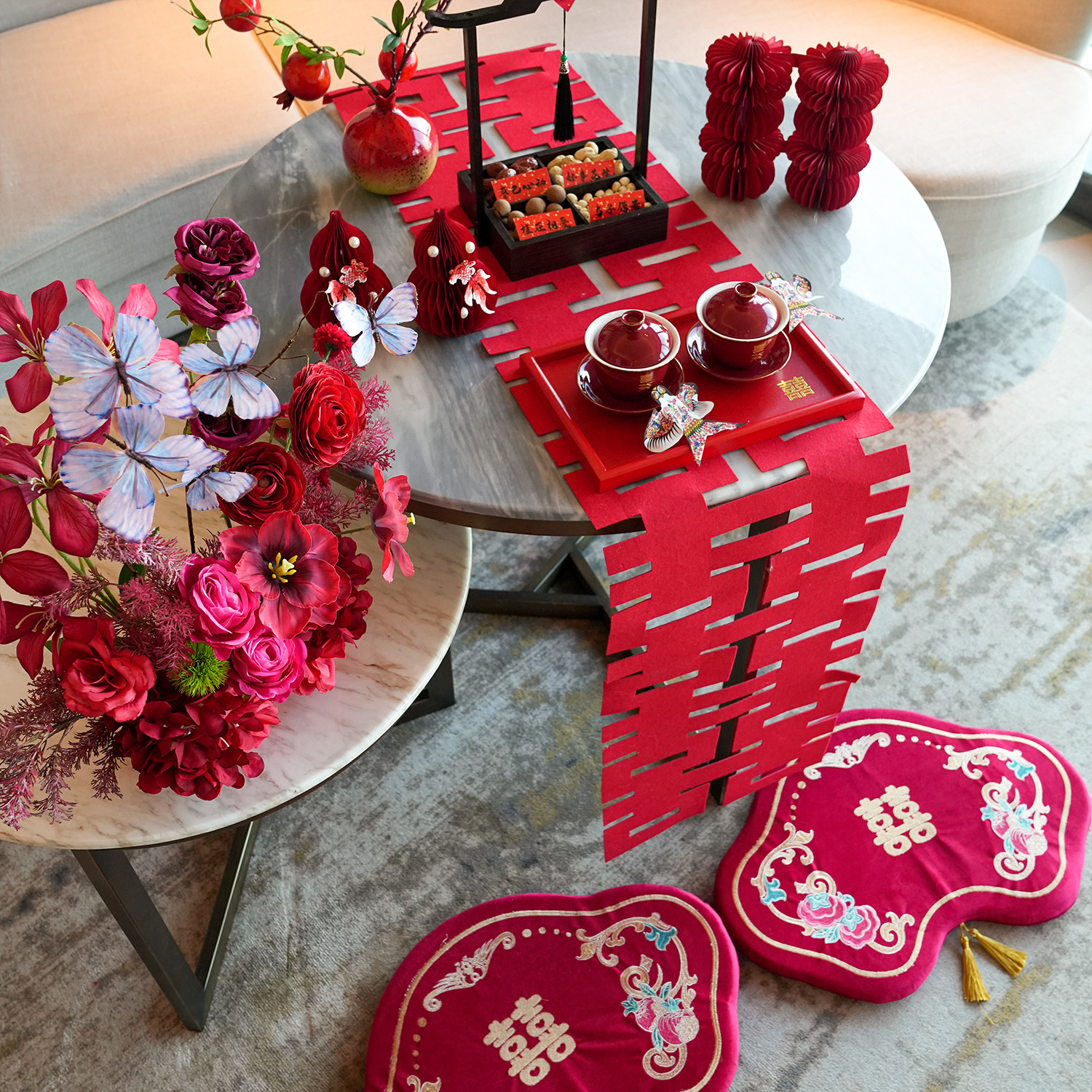 婚房布置套装结婚订婚装饰茶几摆件敬茶改口客厅新房拉花拍照道具,淘宝优惠券,粉丝福利购,淘宝优惠卷
