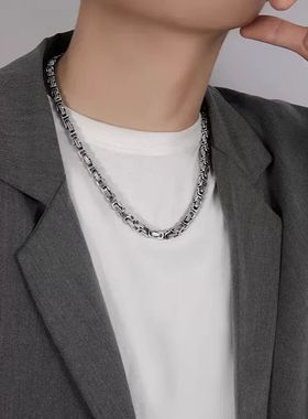 2026跨境欧美时尚嘻哈不掉色不锈钢项链男士美式项链钛钢帝王链男