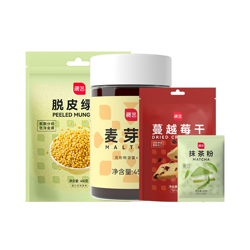 展艺脱皮绿豆仁套装去皮蔓越莓绿豆糕馅料月饼绿豆饼家用烘焙原料 - 图0