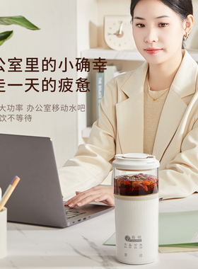 格明智能便携式电热水杯可视玻璃