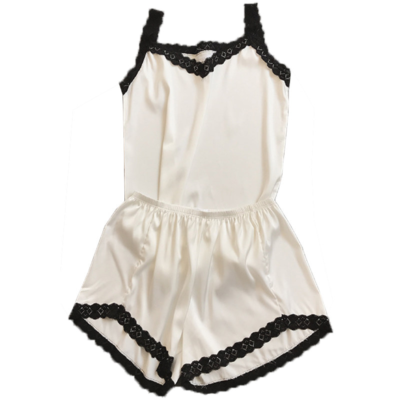 大码200斤胖mm真丝蕾丝冰丝裤睡衣 小滕滕大码女装睡衣/家居服套装