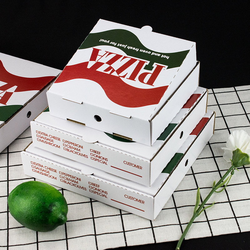 加厚披萨盒子定制6/7/8/9/10/12寸pizza饼外卖包装打包比萨盒定做_虎窝淘