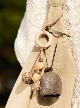 天然果实木鱼敲敲手摇铃铛