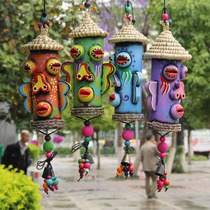 Minority Crafts Gifts Swing Accessories Home Swing Accessories Yunnan Dongba Wencai Painted Facebook Gulp Deposit Money Jar Windbell Pendant