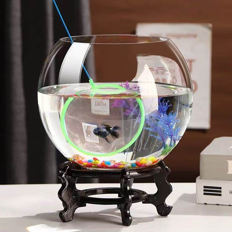 办公室小鱼缸加厚透明玻璃乌龟缸客厅家用桌面圆形造景小型金鱼缸,淘宝优惠券,粉丝福利购,淘宝优惠卷