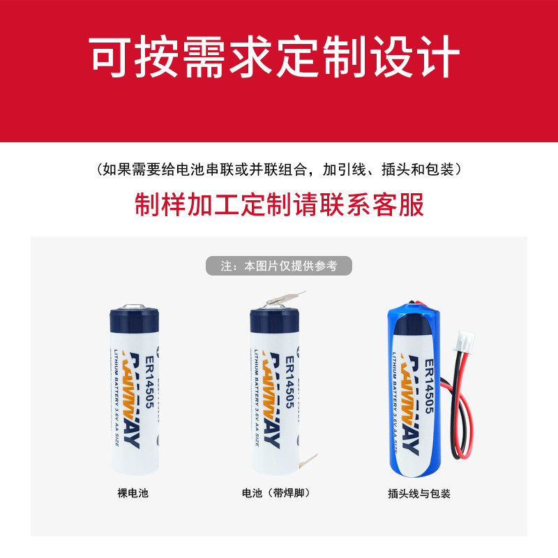 RAMWAY睿奕ER14505锂电池3.6V水表数控PLC伺服编程器绝对值5号AA - 图0