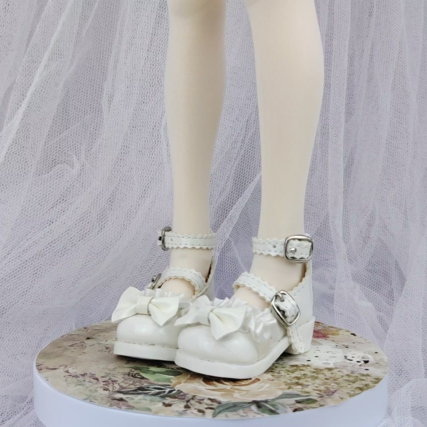 bjd/MSD/myou3分4分娃娃鞋子熊妹兔豆豆蝴蝶结洛丽塔皮鞋1/4 1/3 - 图1