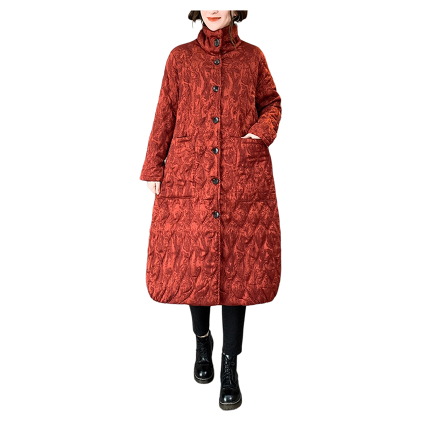 复古立领长款棉衣外套女冬季新气质高档宽松加绒加厚保暖棉服大衣,淘宝优惠券,粉丝福利购,淘宝优惠卷