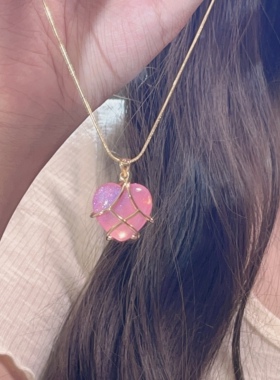 然然合金爱心项链闪亮甜美可爱