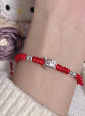 然然足银99912生肖中式编绳手链