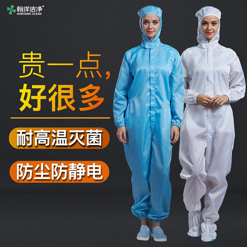 One piece clean clothes, dust-free clothes, anti-static clothes, full body dust-proof clothes, work clothes, men's and women's workshop purification protective clothing