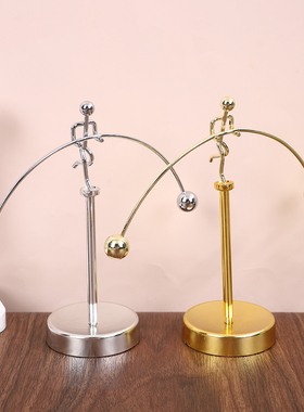 创意平衡牛顿摇摆不倒小铁人摆设