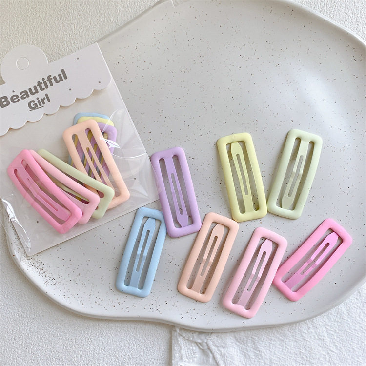 可爱甜美少女心小清新马卡龙彩色发夹女童侧边刘海夹碎发BB夹发卡 - 图1