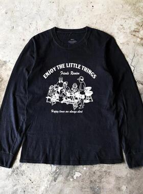 品牌外贸~剪标奥特莱斯专柜纯棉长袖t恤男女时尚圆领宽松打底上衣