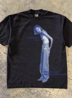 品牌外贸~剪标奥特莱斯专柜夏季潮流新款短袖t恤男女痞帅百搭上衣