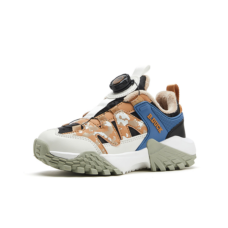 B.Duck小黄鸭男童加绒鞋子时尚冬款儿童二棉运动鞋皮面薄绒阿甘鞋,淘宝优惠券,粉丝福利购,淘宝优惠卷