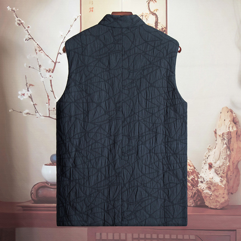 由天丨中国风保暖马甲复古男装提花新中式坎肩男士无袖棉服外套,淘宝优惠券,粉丝福利购,淘宝优惠卷