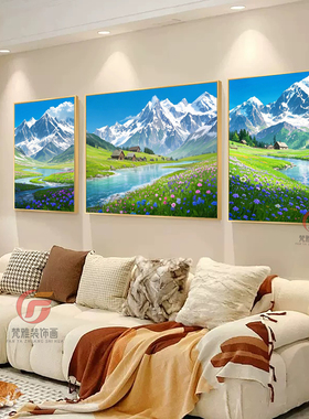 宫崎骏治愈系列风景客厅三联画