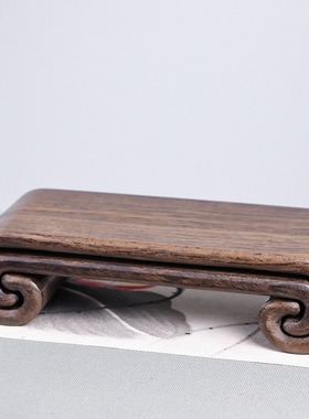 金匠大作黑檀红木工艺品摆件底座实木质奇石木座印章玉石佛像木