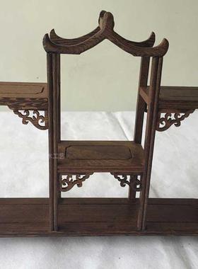 金匠大作黑鸡翅木小博古架实木多宝阁紫砂茶壶茶具架子摆件木托底