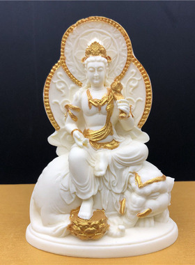 金匠大作雕刻文殊普贤观世音菩萨摆件生肖龙兔守护神家居装饰供奉