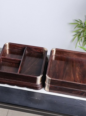 金匠大作大红酸枝普洱茶收纳盒红木独板茶饼盒实木茶柜储茶柜茶叶