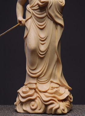 金匠大作桧木雕刻地藏王菩萨佛像摆件居家寺庙供奉家用人物风水工