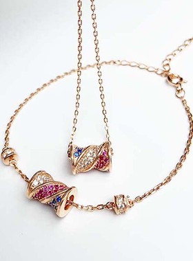 小蛮腰可刻字吊坠项链情侣同款