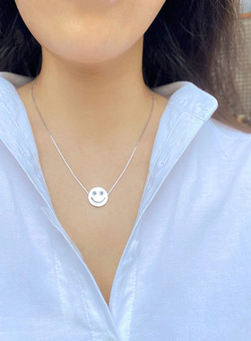 壹心原创设计S925纯银笑脸项链