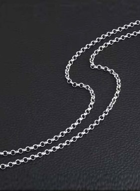 S925纯银项链O字链无吊坠素链颈链不褪色不过敏镀18K金送人礼物