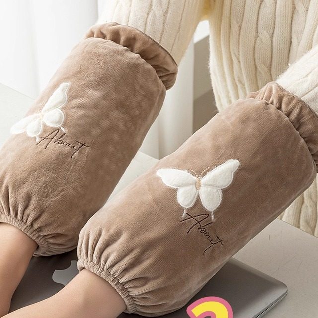 洋气秋冬保暖毛绒防污袖套长款女学生成人办公室羽绒服防脏污袖套,淘宝优惠券,粉丝福利购,淘宝优惠卷