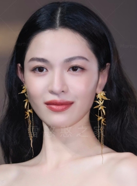 新中式金色流苏耳环耳饰耳夹耳坠2025秋冬新款女度假旅游饰品潮女