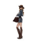 Fanptntox Retro Stand Collar Washed Blue Denim Jacket Non-stretch Slim Short Denim Skirt Suit